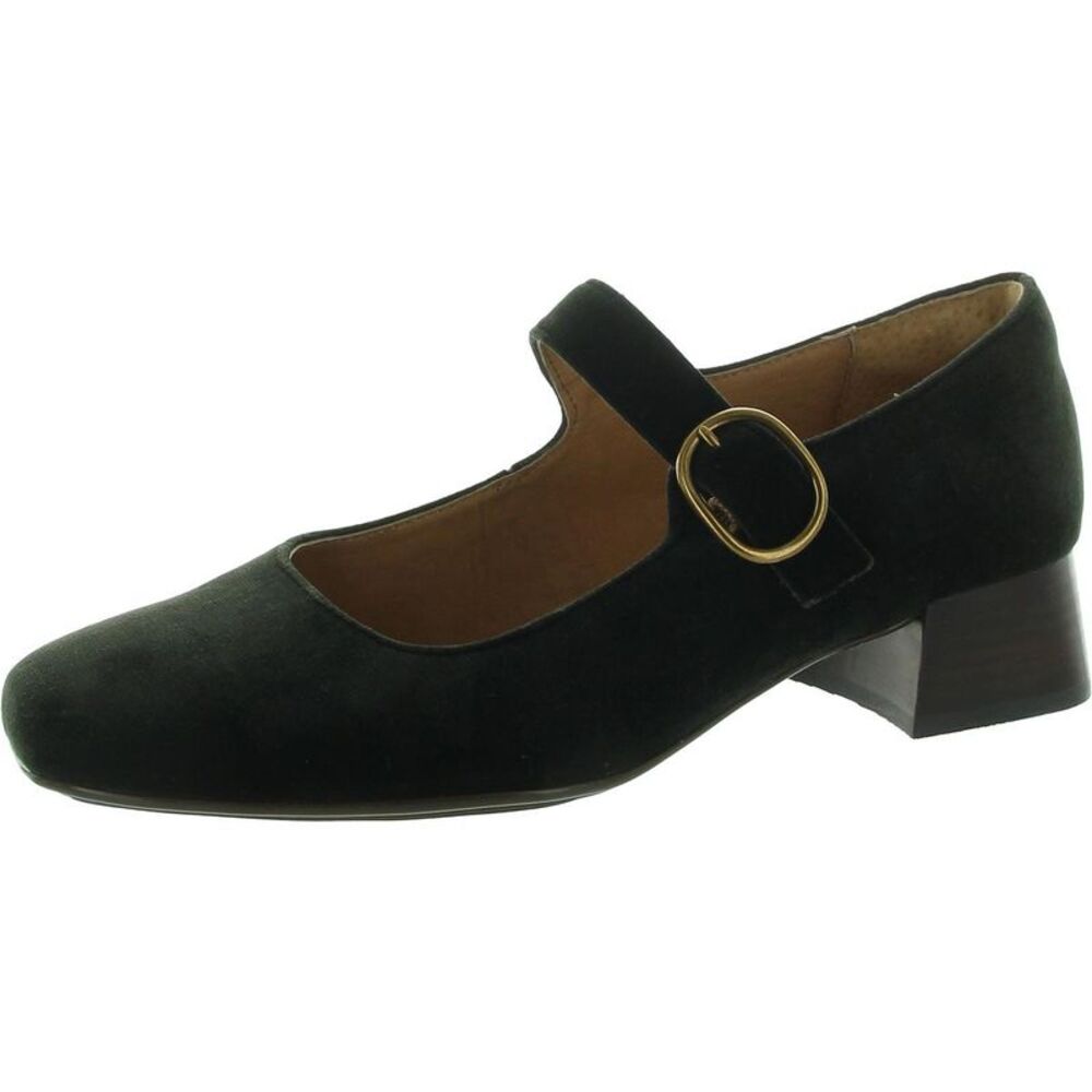 Sofft Black Mary Jane Flats with Gold Buckle